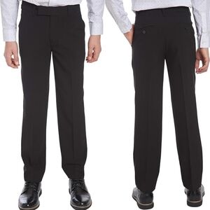 Calvin Klein Boys' Flat Bi-Stretch Dress Pant, Straight Leg Fit